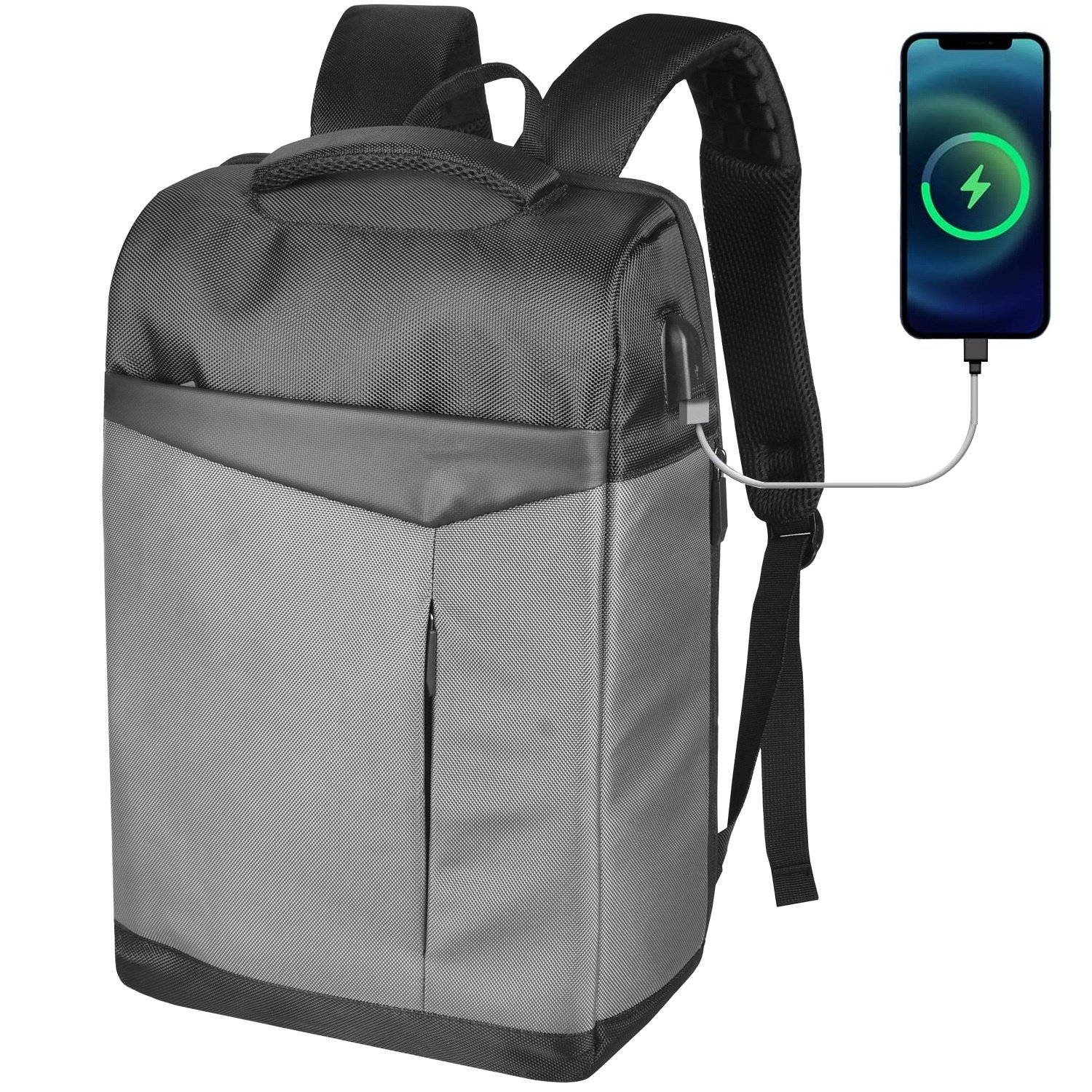 Custom Logo Stylish Business Travel Laptop Backpack Bag with USB Charging Port for Men Women School