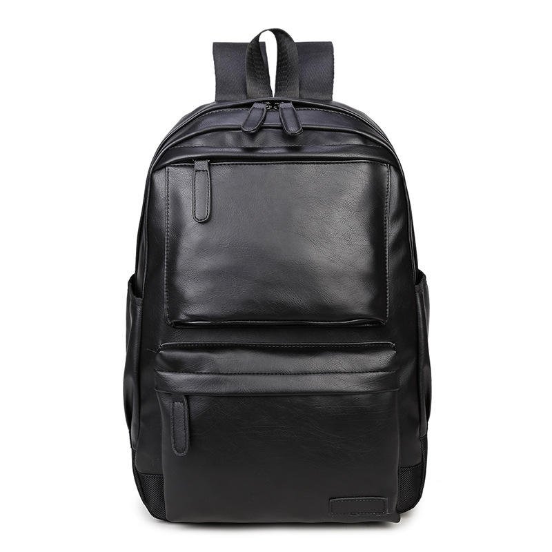 Hot Sell Custom Logo Waterpoof Pu Leather Business Travel Backpack School Bags Laptop Backpack Men Pu Leather Backpack