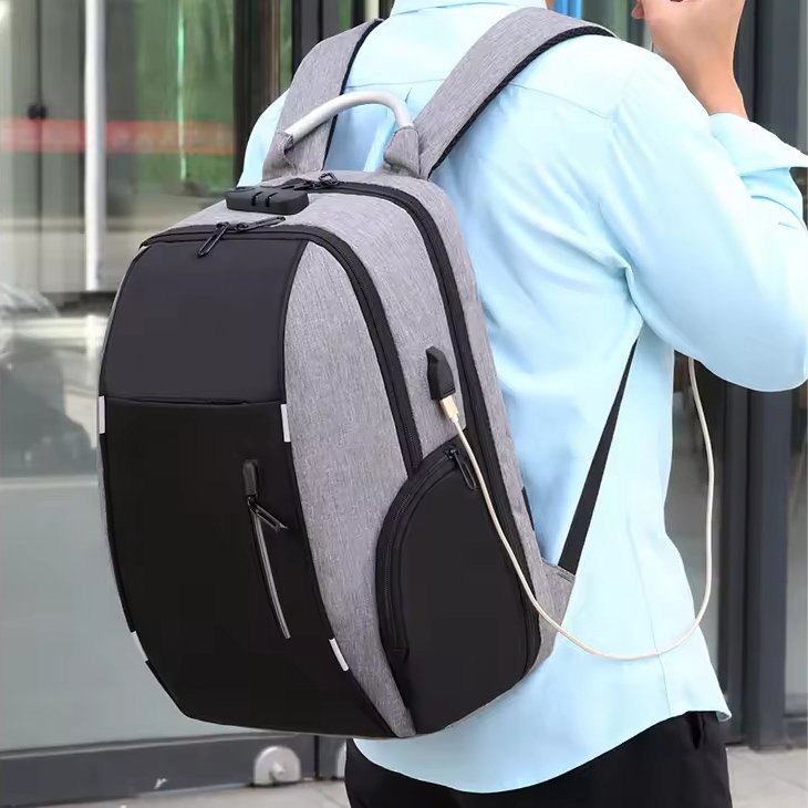 Business men backpack college student high school junior high school student school bag with USB water proof bag backpack