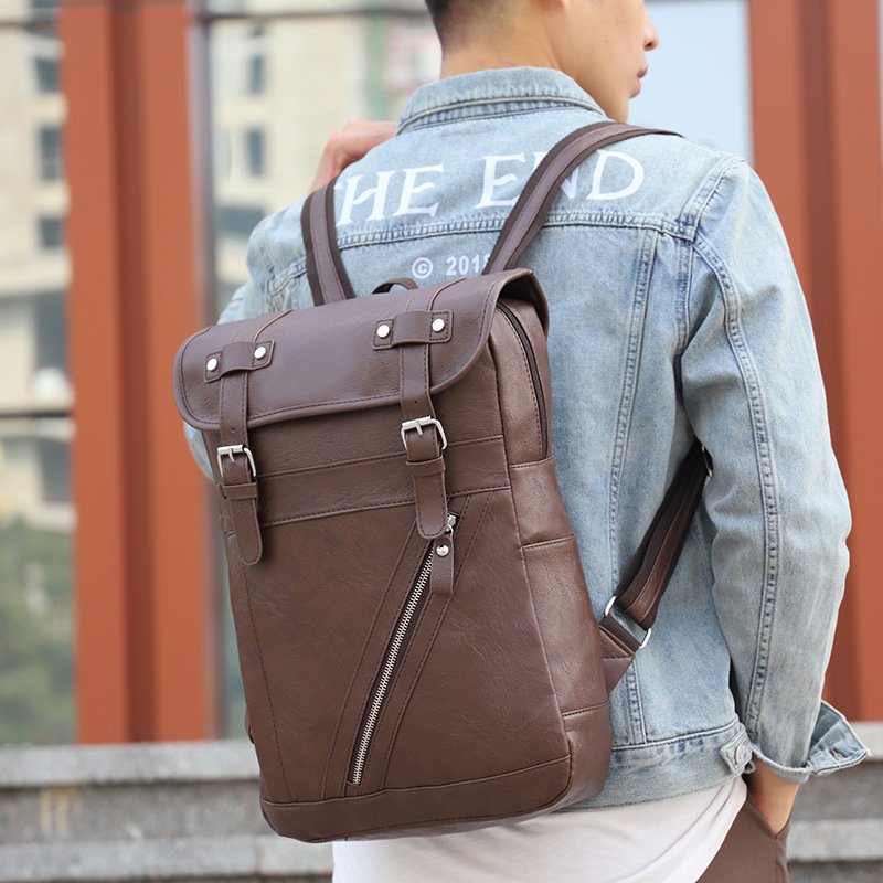High Quality Big Capacity Leather Material Fashionable Multi-Color Business Anti-Theft Travel Laptop Backpack