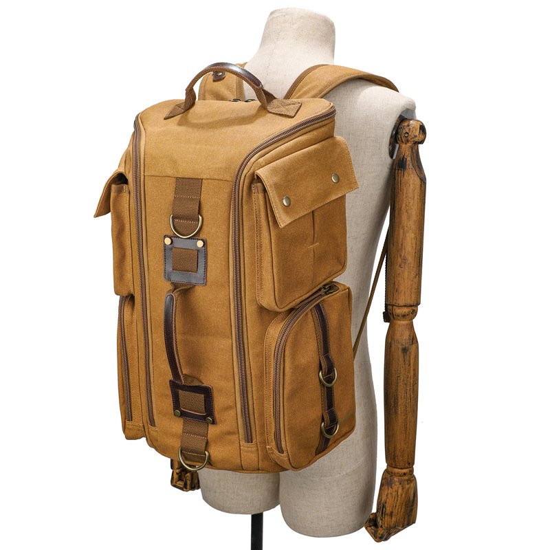 Retro Backpack Outdoor Leisure Travel Backpack Handbag Men's Waterproof Large Capacity Computer Backpack