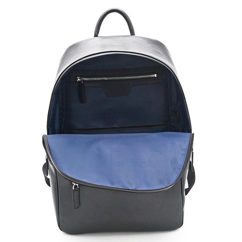 Factory Custom High End Soft Real Black Genuine Real Cow Leather Business Laptop Backpack Men