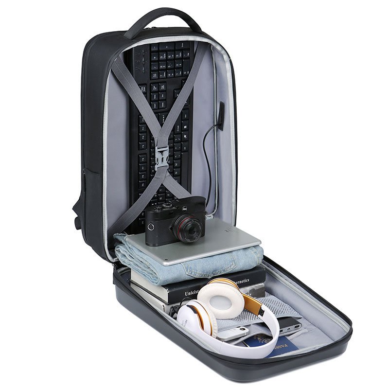 Fashion Casual ABS hard shell mens 17 inch daily life travel backpacks business laptop bag hardshell computer backpack