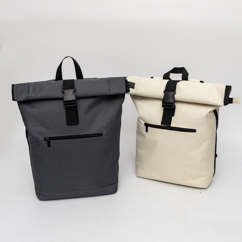 Business Mens Teenagers School Notebook laptop backpack Bag Mochila Roll Top Zipper Closure Eco RPET Designer Travel backpack