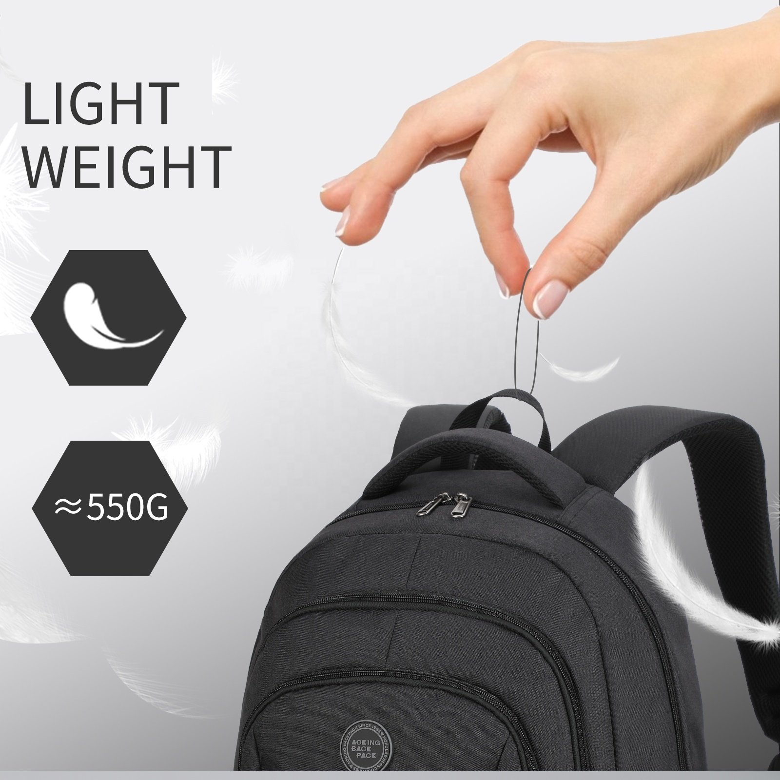 Aoking backpack manufacturer Wholesale promotional cheap polyester custom logo gift shockproof laptop bag large school backpack