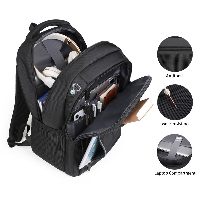 Customer logo business laptop backpack high quality waterproof anti theft travel duffle with USB school backpack