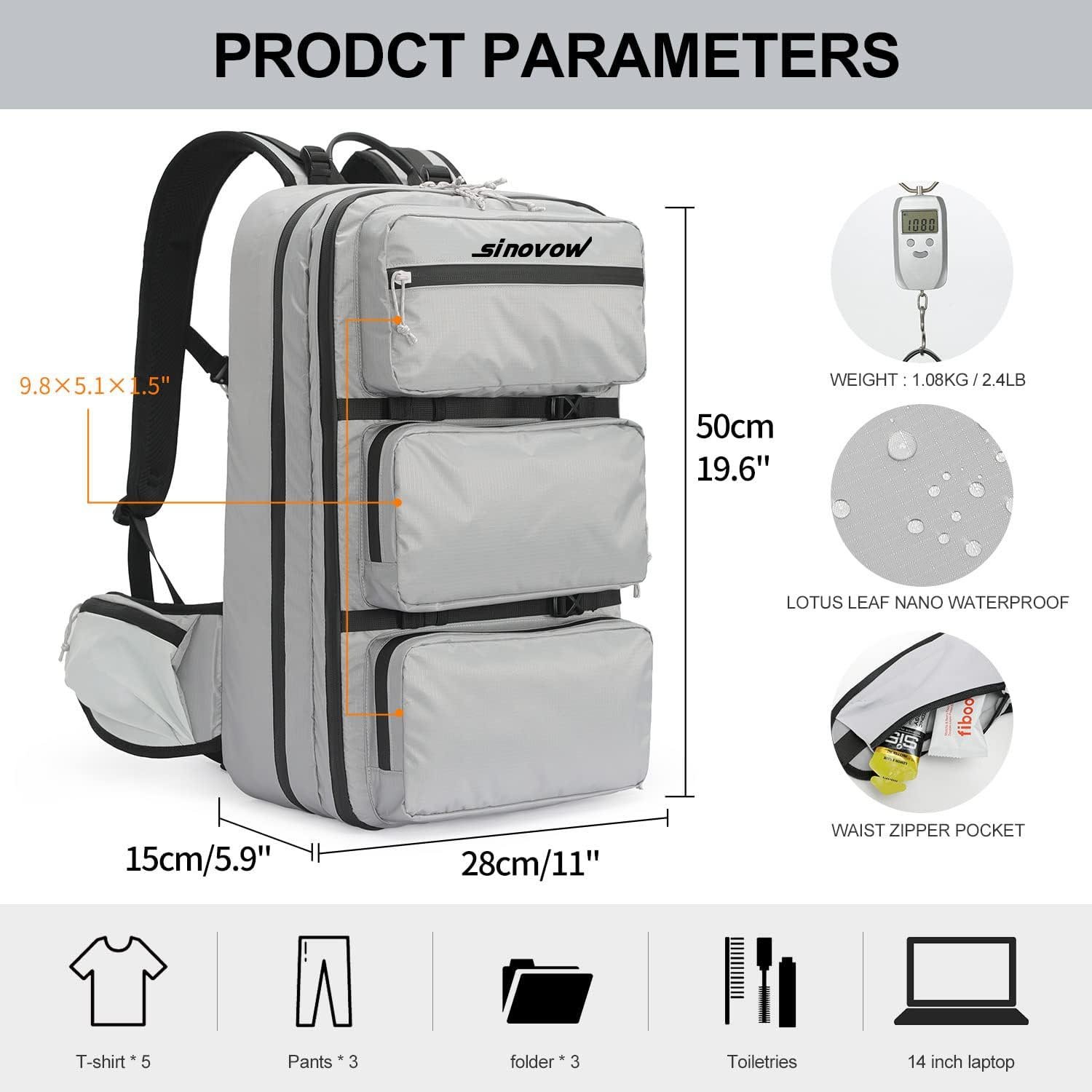 Large Capacity Travel Back Pack Carry On Travel Hiking Bag School Laptop Backpack For Men Women