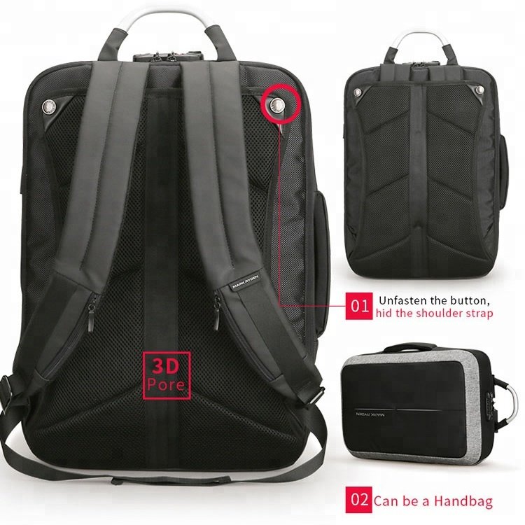 Mark Ryden Anti-Theft Water-Resistant Laptop Dual Backpack & Messenger Bag With USB Charging Port MR6832