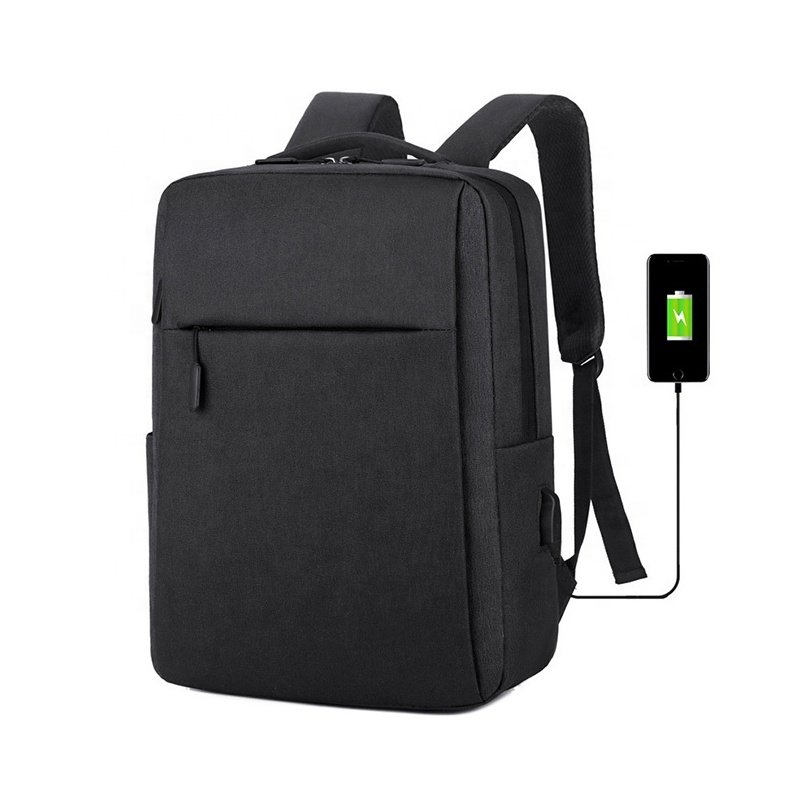 Wholesale Logo Custom Durable Business Travel Waterproof Gray Oxford School Bag Cheap 15.6 Inch Student Laptop Backpack with USB