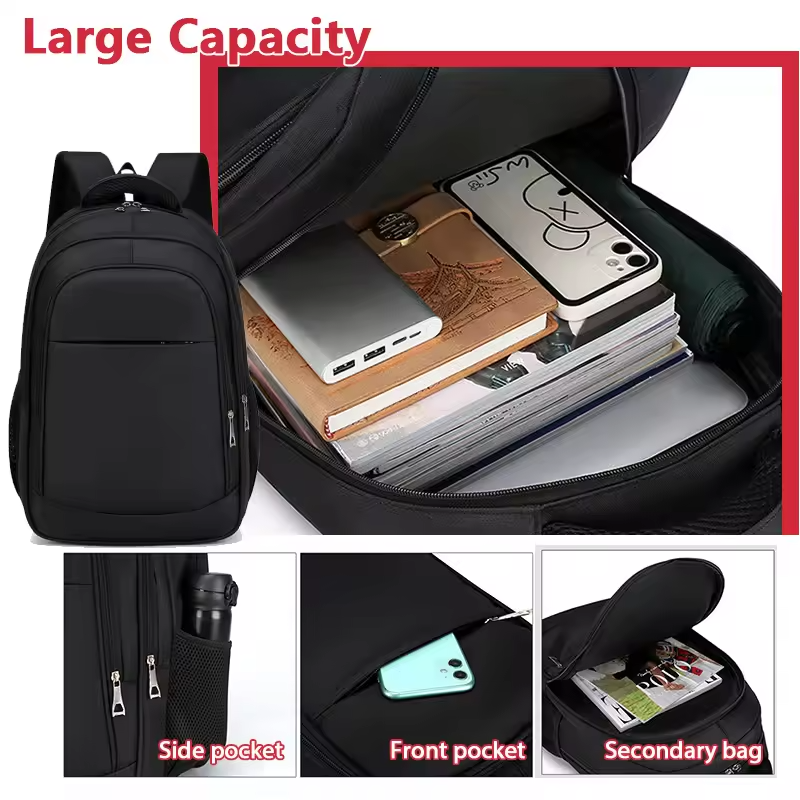 Hot selling outdoor shoulder stylish black durable zipper waterproof travel back pack student school laptop bags backpacks