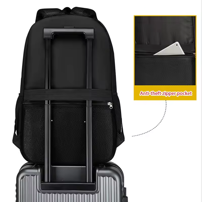 Hot selling outdoor shoulder stylish black durable zipper waterproof travel back pack student school laptop bags backpacks