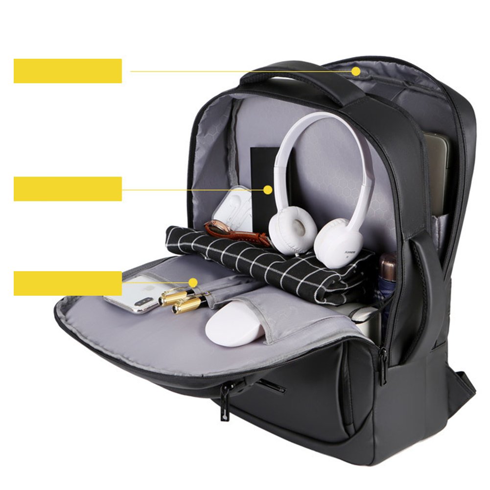 Factory Wholesale School Bags Unisex Capacity Leather Office Computer Bag Nylon Anti Theft Custom Laptop Backpack With Usb