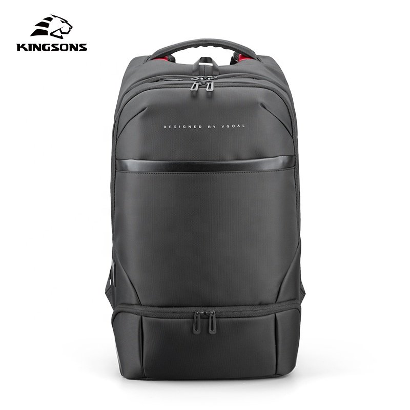 Kingsons simple modern backpack business travel bag with USB charging port waterproof polyester fashion computer bag for 15.6