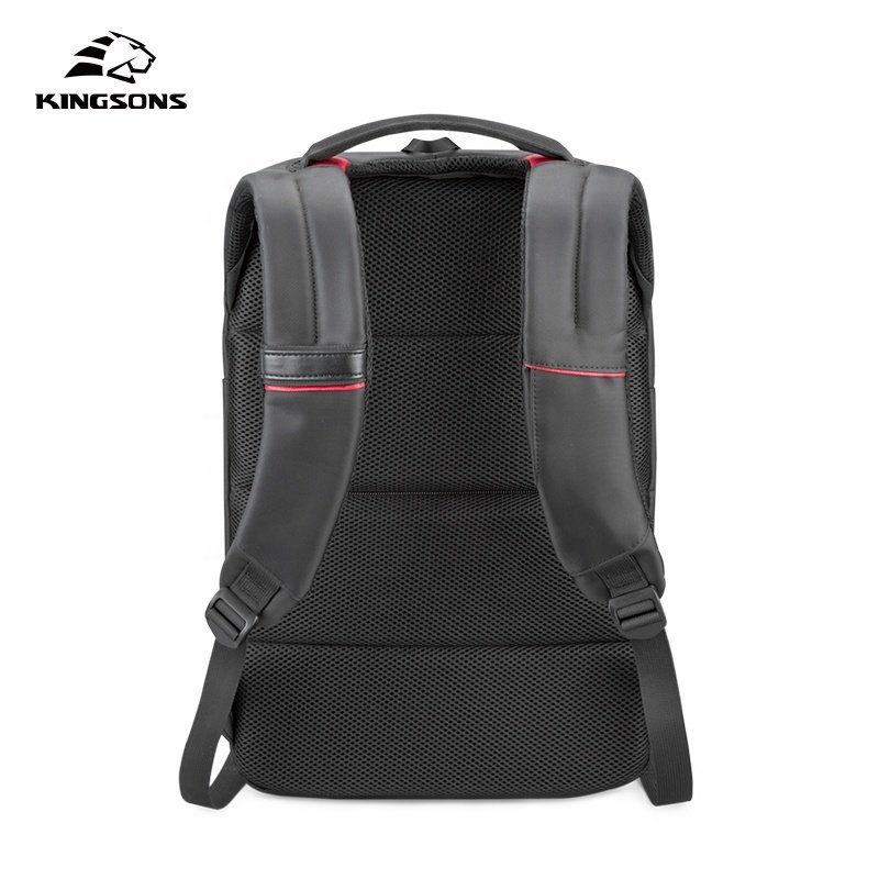 Kingsons simple modern backpack business travel bag with USB charging port waterproof polyester fashion computer bag for 15.6