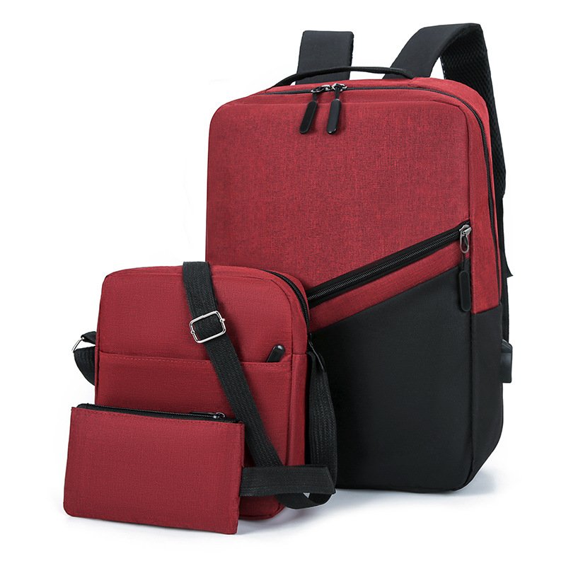 Multipurpose Laptop Backpack Custom Logo Design 3 Pieces Set Multiple Compartments Business Travel Bag Backpack
