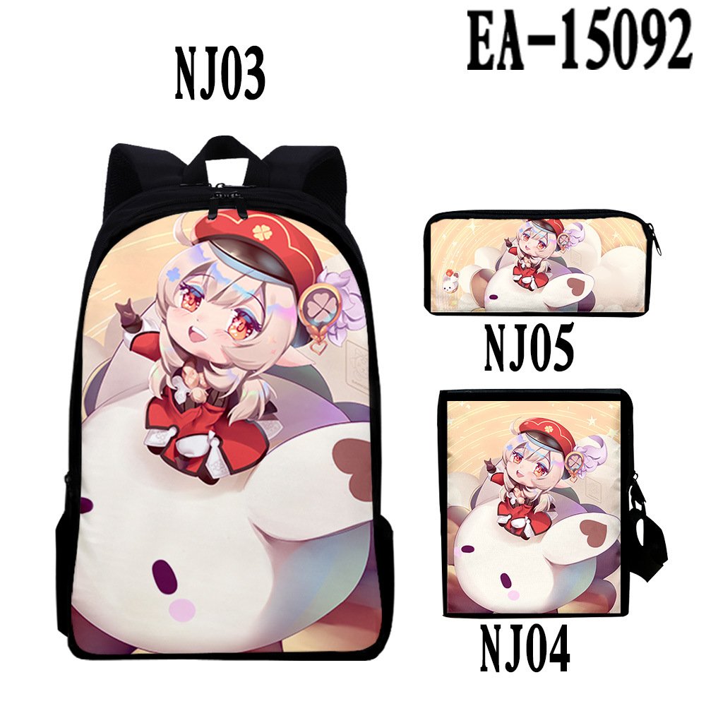 Custom New Anime Design Printed Shoulders Backpack Student Style Color Printing 3-piece School Bag Classic Book Bags