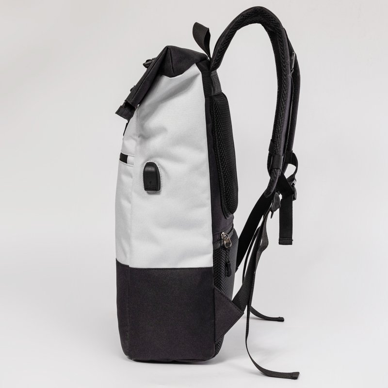 custom recycled rpet stylish rolltop backpack bag anti theft travel laptop backpack for men women