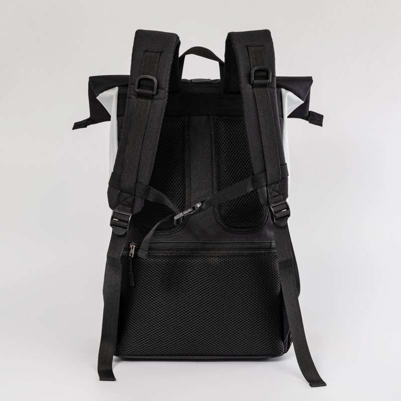 custom recycled rpet stylish rolltop backpack bag anti theft travel laptop backpack for men women