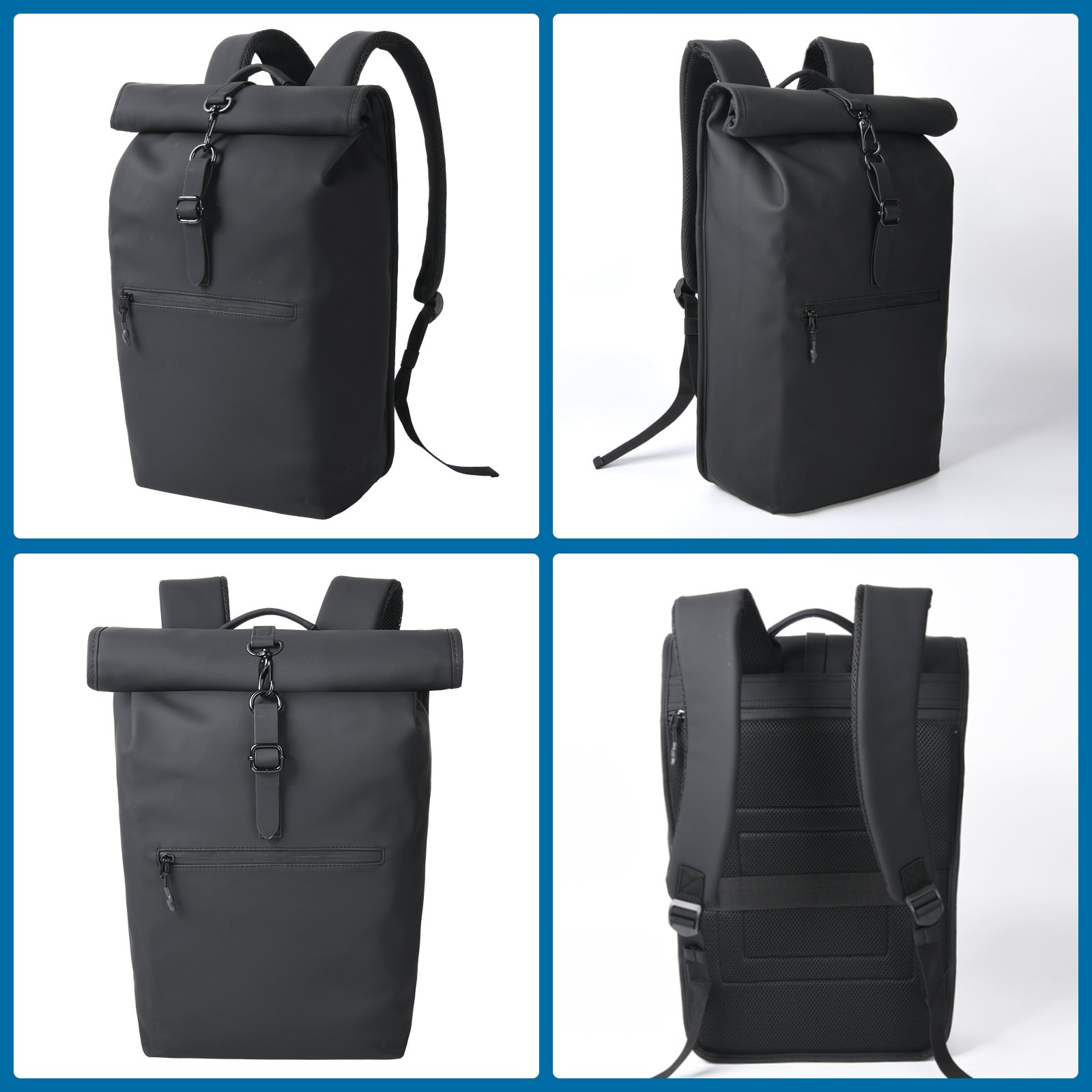 custom business travel shoulder bag backpack roll top rolling backpack waterproof casual nylon foldable backpack