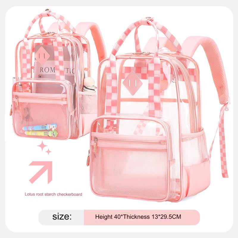 2024 PVC Clear Backpack See Through Backpack Heavy Duty Clear Backpacks Transparent Bookbag for School Work Security College