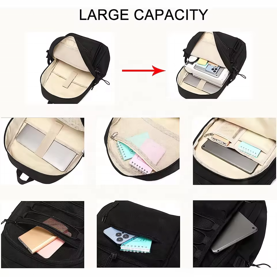 Oxford Waterproof Backpack Notebook Bags with USB Charging Port Large Capacity Casual Sports Schoolbag Business Laptop Backpack