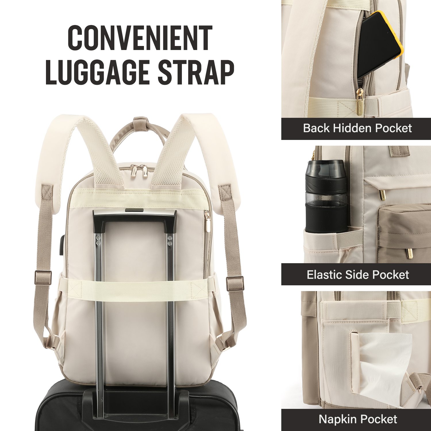 LOVEVOOK 15.6 17 Inch Girls Travel Bags Student School Book Bag with USB Port Fashion Casual Waterproof Women's Laptop Backpacks