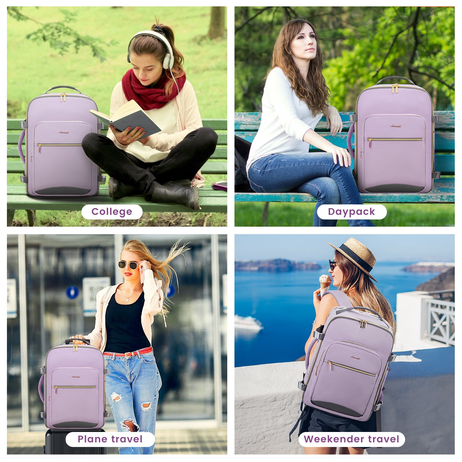 LOVEVOOK 2024 new Style Multifunctional 40L Travel laptop backpack bags large 4pc/set Fashion Business Outdoor Backpack unisex