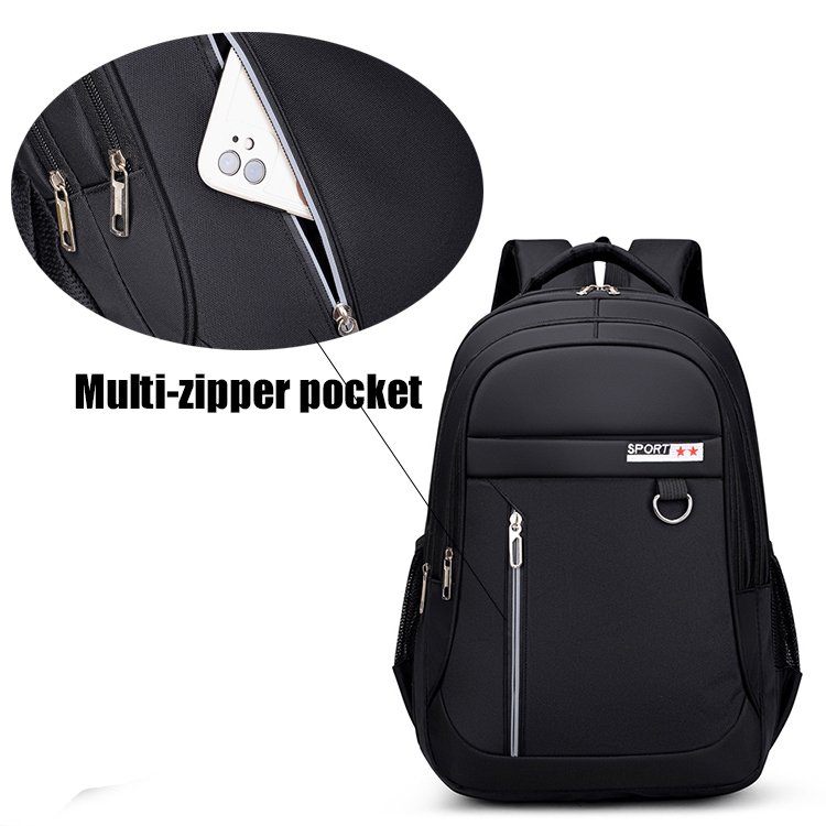 Outdoor Casual Black Waterproof Student School Large Oxford Bag Men Hiking Travel Laptop Backpacks