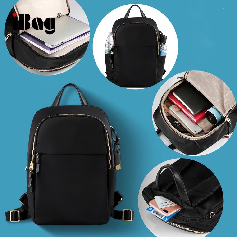2019 Fashion wholesale women backpacks travelling backpack black nylon soft high-capacity laptop backpack