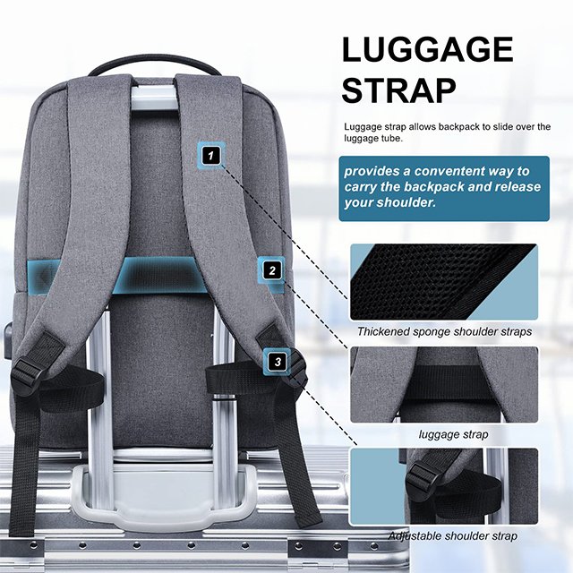 BSCI Custom 2024 New Laptop USB Backpack Polyester School Bag Rucksack Anti Theft Men Travel Day Male Leisure Backpack
