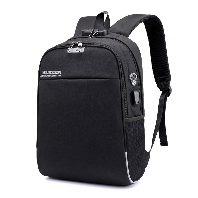 Unisex Large Capacity Nylon Laptop Backpack Waterproof Multifunctional USB TRAVEL BAG Fashionable Computer Backpack Students