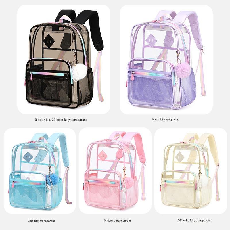 2024 New Hot Selling Pvc Backpack Unisex Waterproof Clear Bag Large Capacity Students Bag Transparent Backpack Mochilas