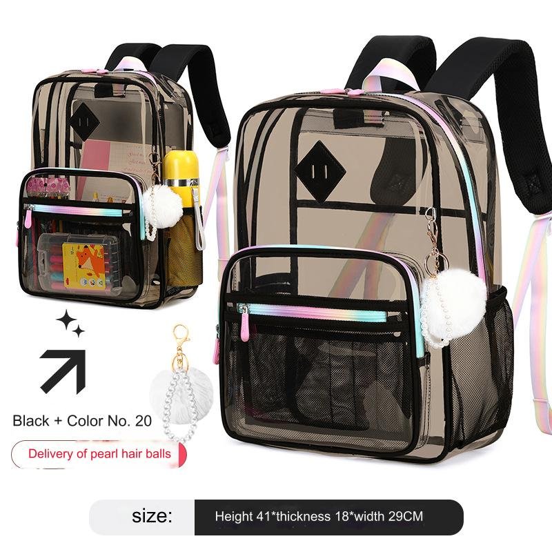 2024 New Hot Selling Pvc Backpack Unisex Waterproof Clear Bag Large Capacity Students Bag Transparent Backpack Mochilas