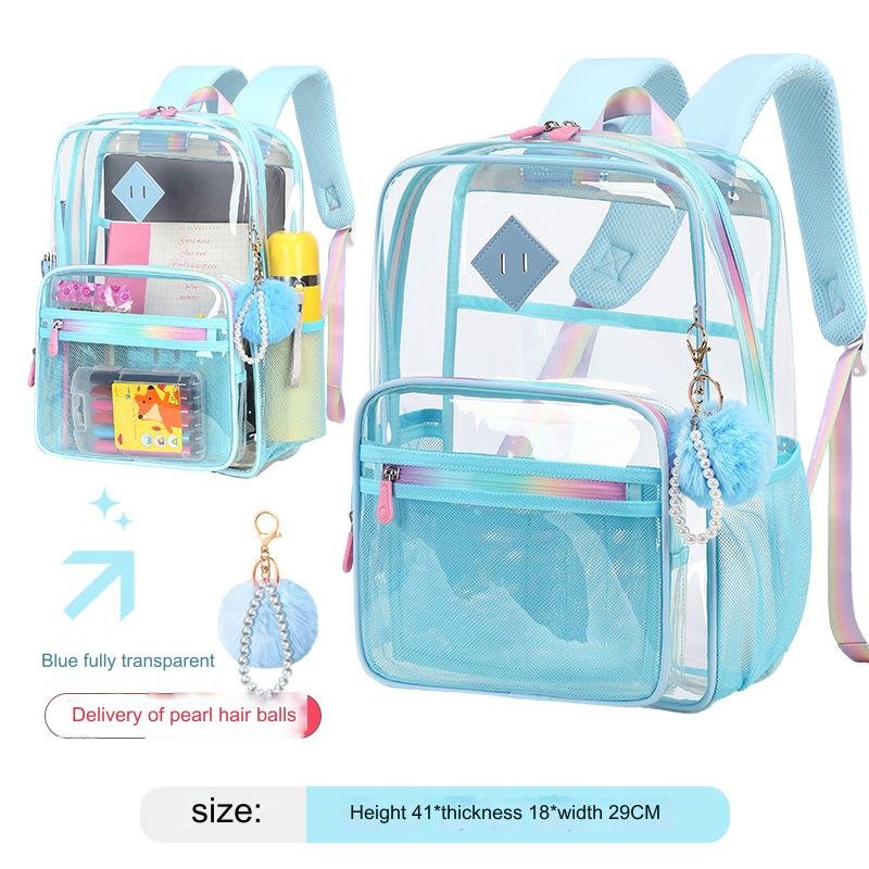2024 New Hot Selling Pvc Backpack Unisex Waterproof Clear Bag Large Capacity Students Bag Transparent Backpack Mochilas