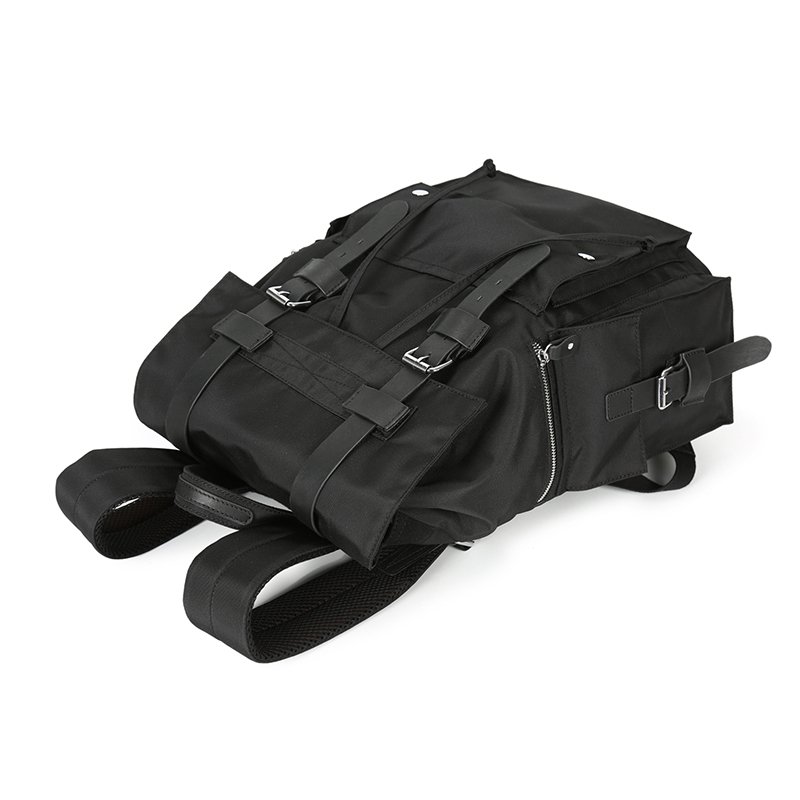New Black Waxed Canvas Daily Using Waterproof Mens Stylish Mochila Backpack Laptop Rucksack Weekend Bag