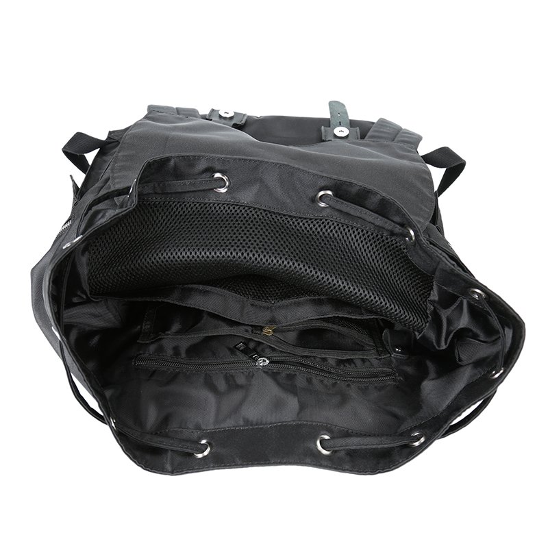 New Black Waxed Canvas Daily Using Waterproof Mens Stylish Mochila Backpack Laptop Rucksack Weekend Bag
