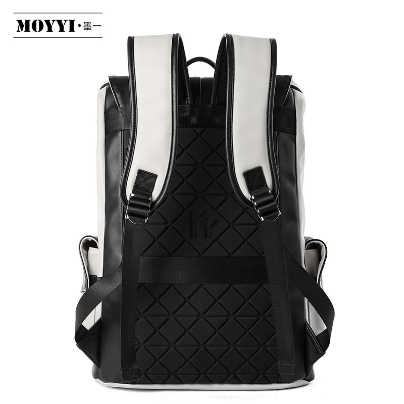 PU Leather Bags Men With USB Port Outdoor Leisure Backpack For Men Mochila Vegan Leather Backpack