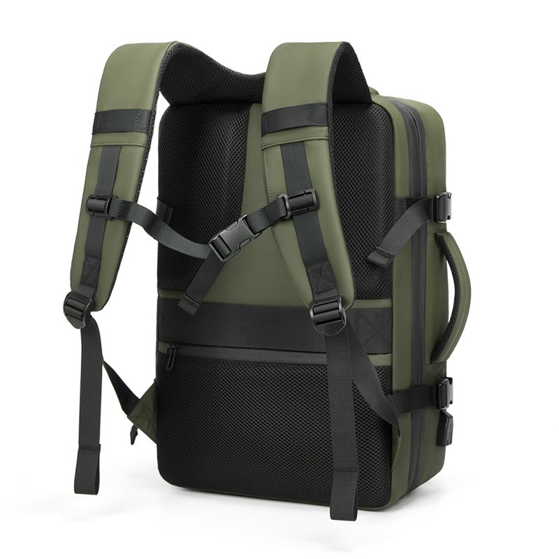 Large Capacity Custom Vacuum Compression Waterproof Laptop Backpack Men Business Style Strap USB Travel Essentials Backpacking