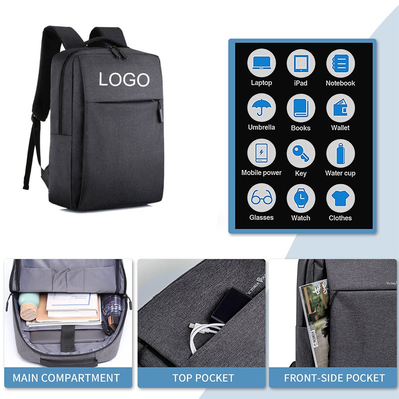OEM Custom Logo High Quality USB Charging Port Smart Casual Sports School Travel Backpack bag Wholesale computer bag Laptop Bag