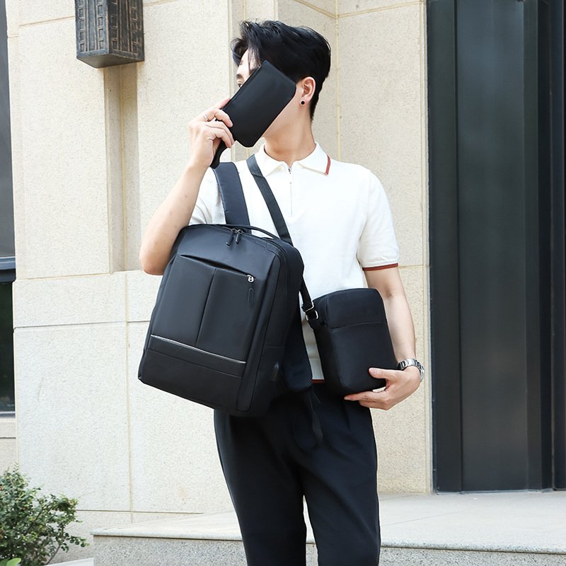 GW042 New Backpack For Men Wholesale Oxford 3 in 1 USB Charging Business Laptop Bag for Men College Bag Mochila