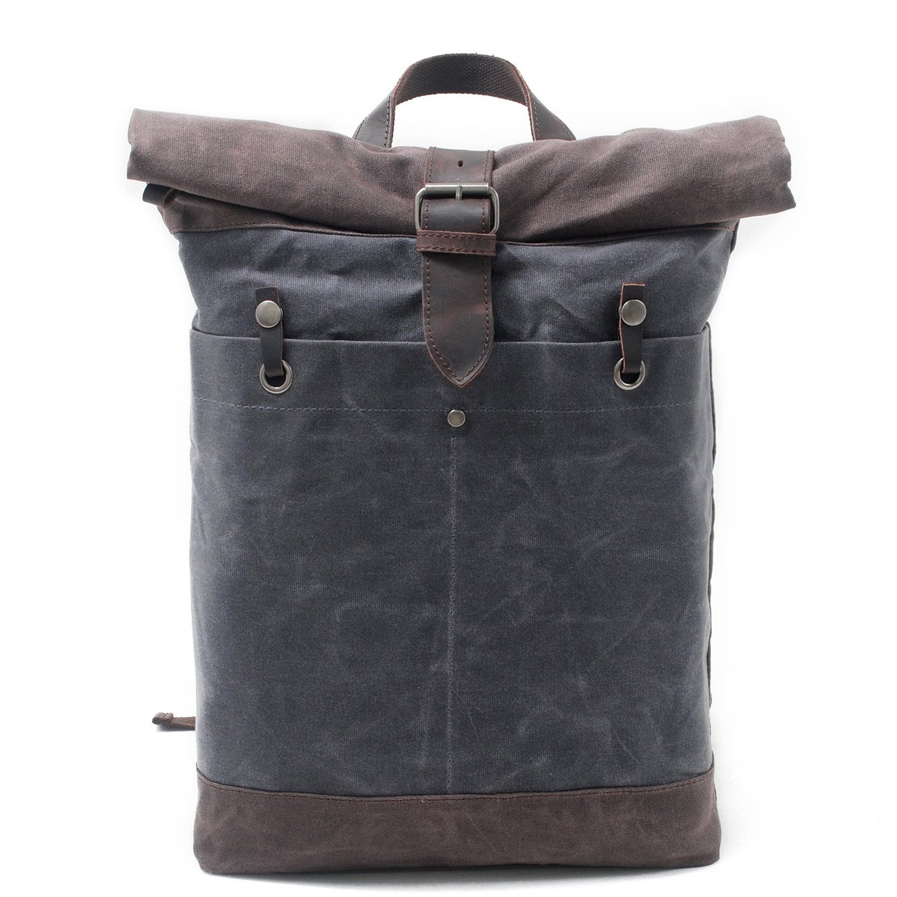 16950 Canvas Student School Bag Best Waterproof Canvas Laptop Backpack Roll Top Bag