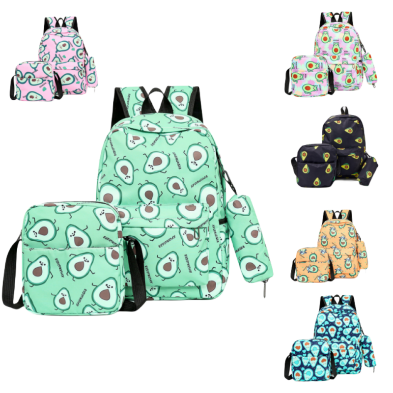 Women Travel Backpack Cheerleading Backpack Three Piece Set Laptop Backpacks Large Capacity Women's Schoolbags