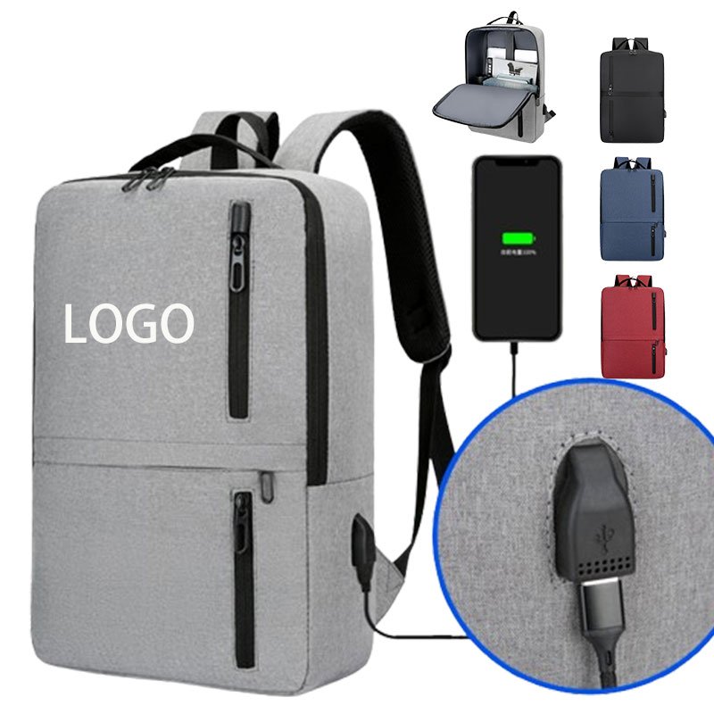 Custom Logo Anti-Theft Laptop Backpack with USB Charging Port Waterproof Business Travel School Backpack Bag with Compartments
