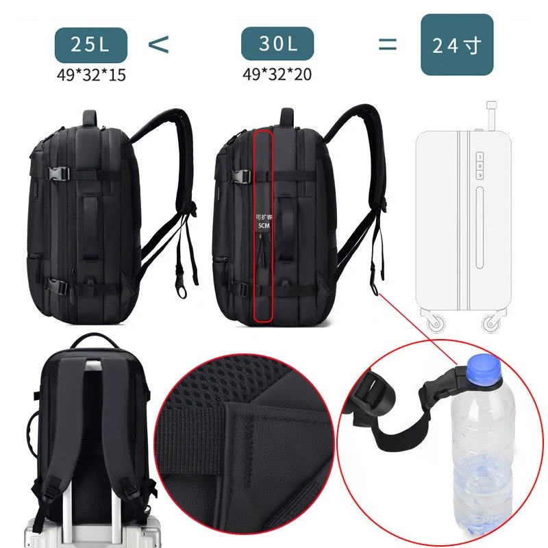 Business Commuting Computer Backpack 17 Inch Large-capacity Multifunctional Travel Can Be Expanded Waterproof School Laptop Bag
