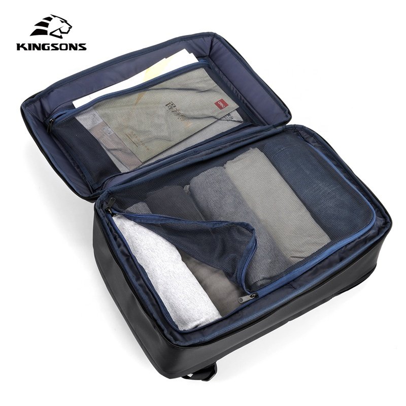 Kingsons travel backpack for men 15.6 inches flight approved carry on bag pack waterproof unisex travelling backpacks 28L black