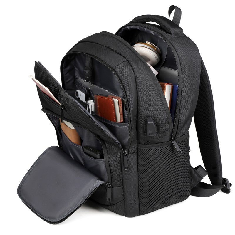 Remoid custom logo premium laptop backpack black 1680D nylon executive computer backpack with usb waterproof large mochila