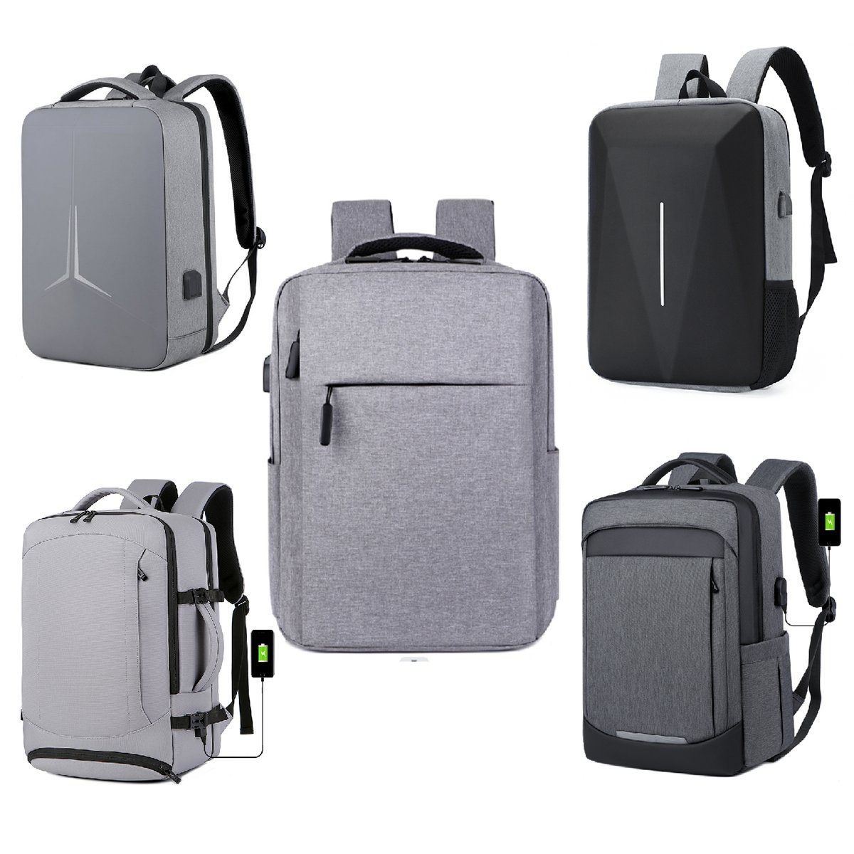 Multi-functional outdoor men's Oxford cloth student computer backpack waterproof anti-theft laptop schoolbag with USB