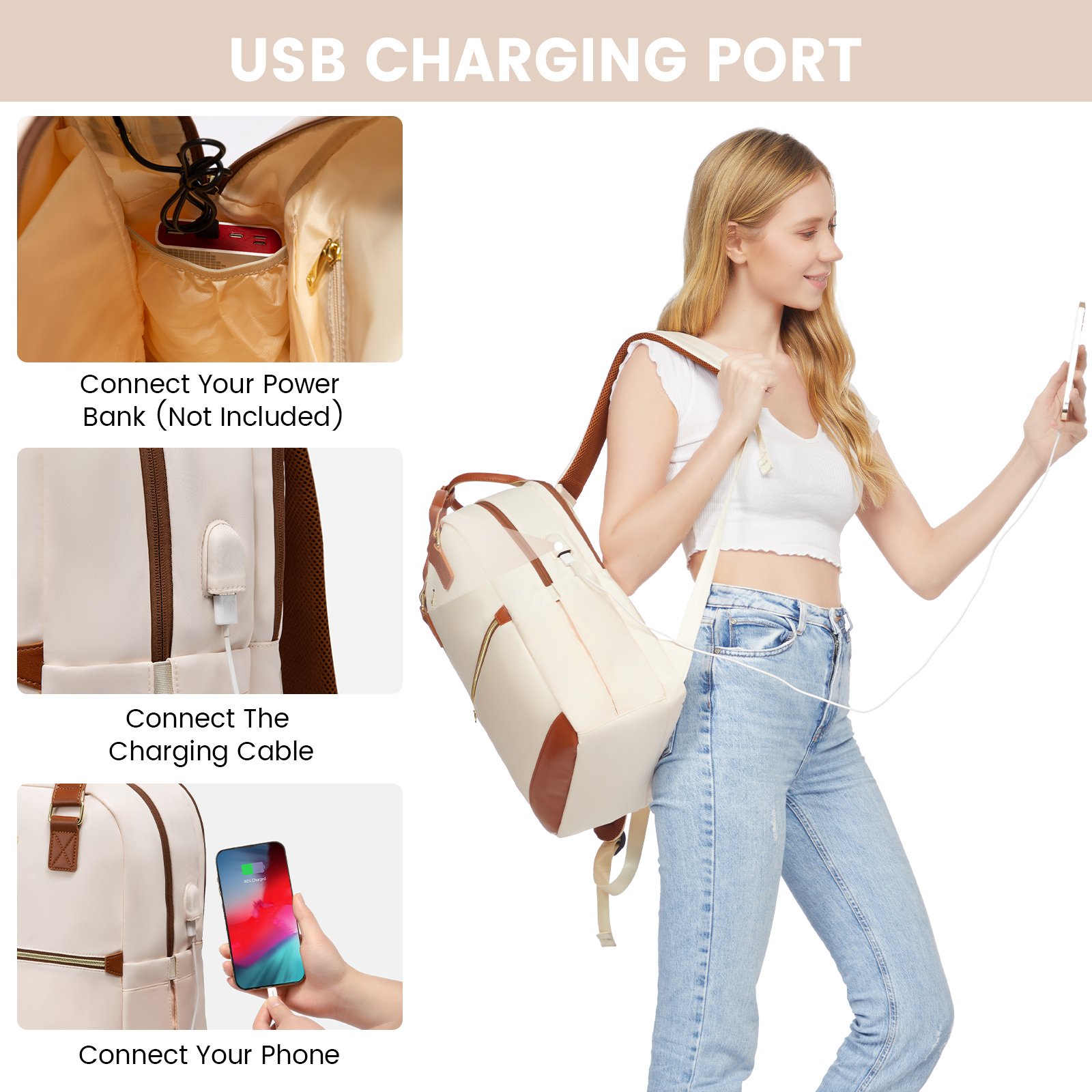2023 New arrival LOVEVOOK wholesale summer fashion ladies bags large 15.6in female school travel business women laptop backpacks