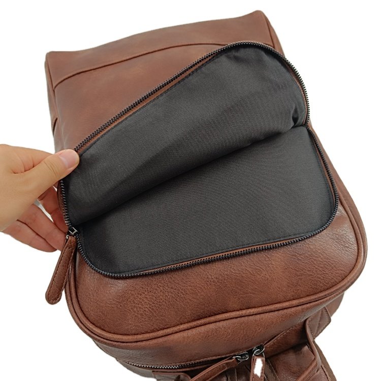 Bag laptop leather daily use outdoor backpack,bag logo custom men leather laptop backpack for women