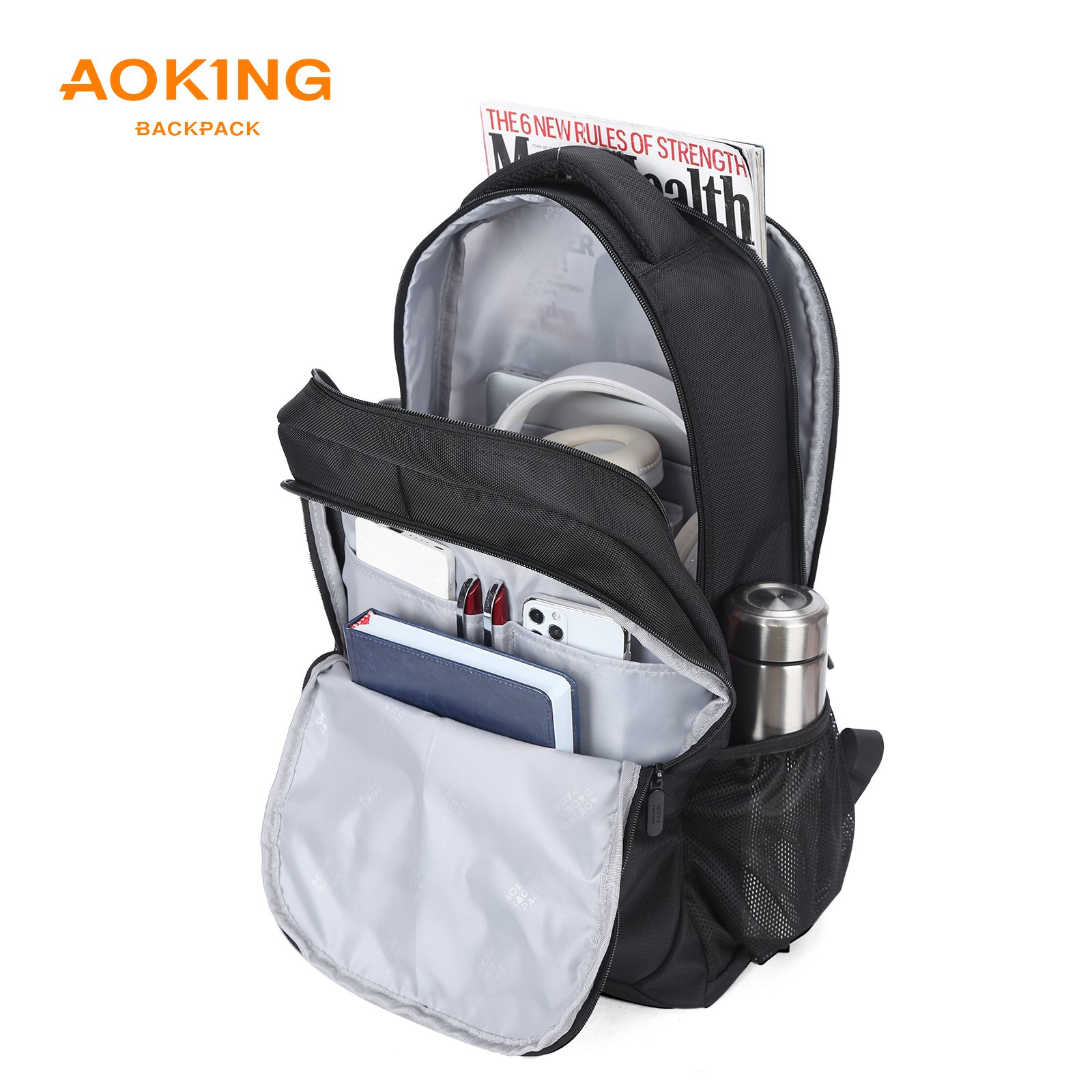 Aoking Custom Multifunctional Laptop Backpack Business College student backpack Lightweight Universal Computer Schoolbag